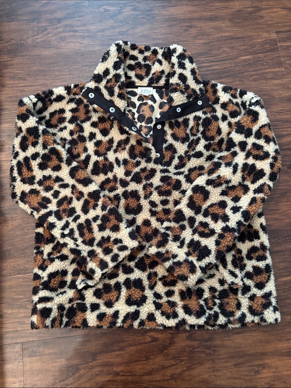 J.Crew Leopard Print Sherpa Pullover